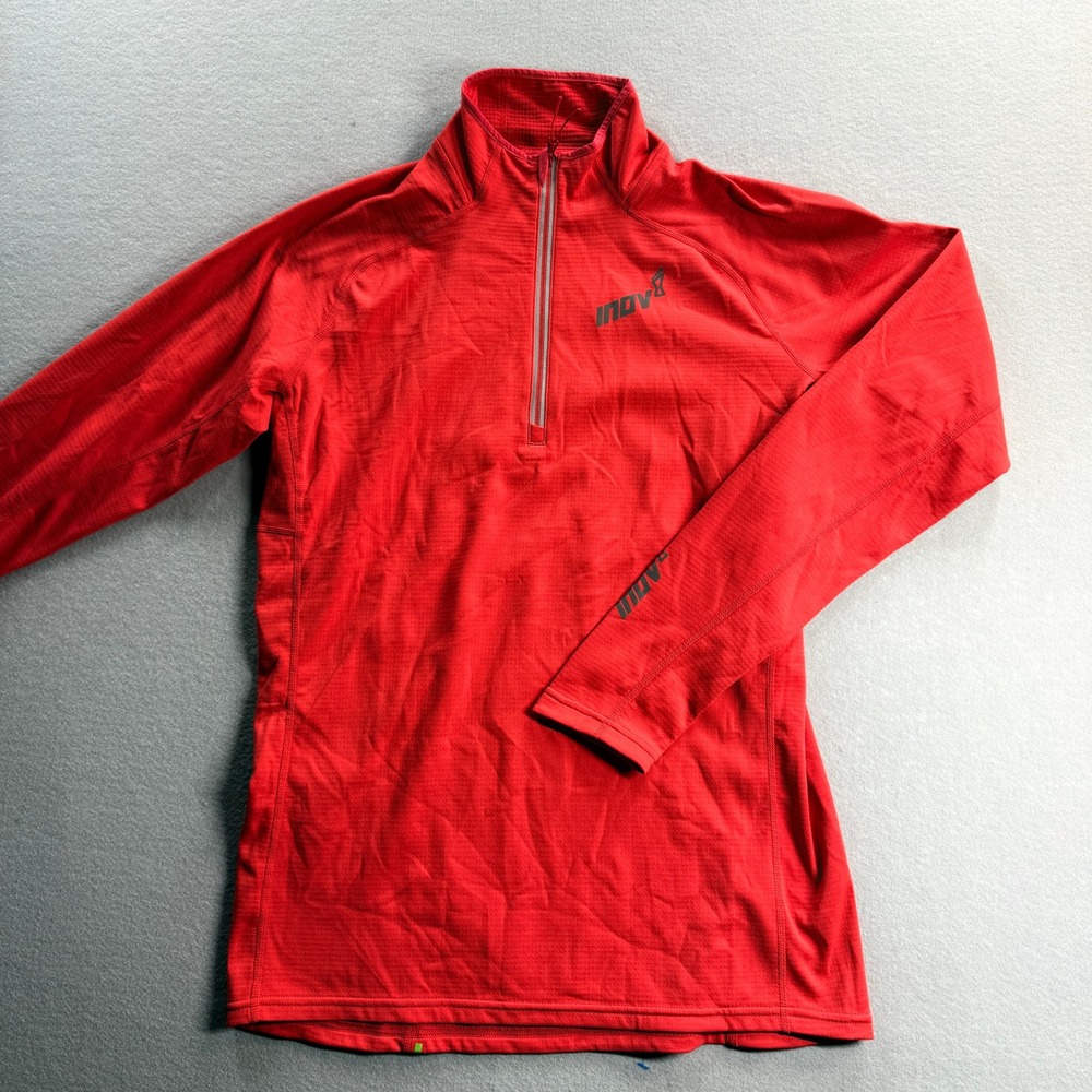 Inov-8 Base Elite 1/2 Zip Pullover Men Medium Red Long Sleeve Trail Running Top